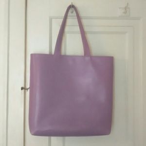 Italian Leather Pineider Tote - lilac